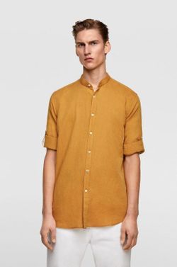 Рубашка ZARA Горчичный zara 7545/305/652