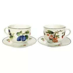 cumpără Set veselă Tognana 39439 Набор чашек Fragole 2шт, 450ml с блюдцами în Chișinău 