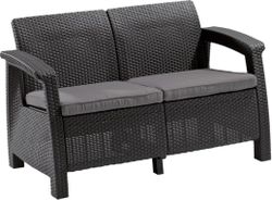 cumpără Canapea Keter Corfu II Love Seat Graphite/Gray (258973) cадовый în Chișinău 