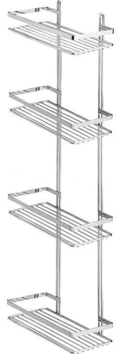 купить Полка для ванной Teknotel ES060 Raft 4 niveluri 20x27x76cm, metal alb в Кишинёве 