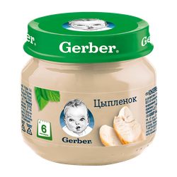 Пюре Gerber из цыпленка, с 6 месяцев, 80г