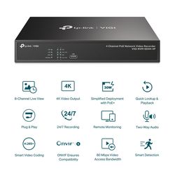 TP-Link "VIGI NVR1004H-4P", 4 Channel PoE+ Network Video Recorder
