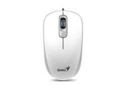 Mouse Genius DX-110, Optical, 1000 dpi, 3 buttons, Ambidextrous, White, USB