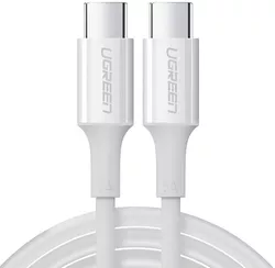 купить Кабель для моб. устройства Ugreen 60551 Cable Type-C 2.0 to Type-C 2.0 5A 100W 1m, White, US300 в Кишинёве 