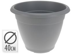 Вазон для цветов пластиковый D40cm, H31cm,серый
