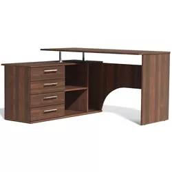 купить Офисный стол Fabrik Home СК-01 левый орех тёмный в Кишинёве 