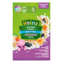 Heinz Лакомая каша рисовая молочная курага, слива,5+мес.170 г