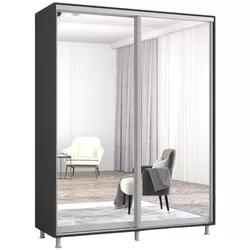 cumpără Dulap Mobildor-Lux Aron cu uși glisante din oglinzi (170x60x210H cm) Anthracite în Chișinău 