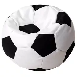 купить Кресло-мешок BeanBag BM6015, Mяч из экокожи Ares, L, белый с черным в Кишинёве 