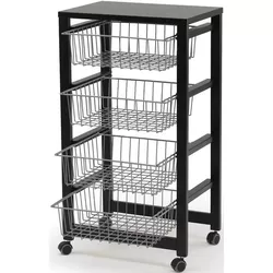 купить Тумбочка Arredamenti Italia GingerOne Nero, для овощей с верхом, черный в Кишинёве 