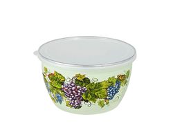 Контейнер эмалированный Grape 16cm, 1.75l, крышка пластик
