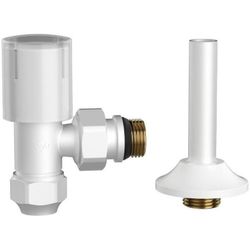 купить Запорная арматура ASG Plast Robinet coltar radiator cu teava racordare 16x1/2 tur Alb (50105) в Кишинёве 