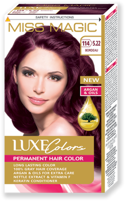 Краска для волос, SOLVEX Miss Magic Luxe Colors, 108 мл., 114 (5.22) - Бордо