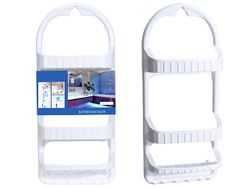 Полка подвесная 3 уровня Bathroom 62X27X12cm, белая, пластик