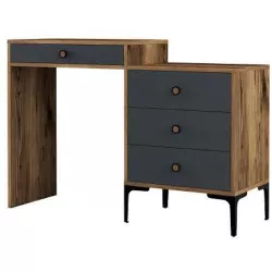 cumpără Măsuţa de toaletă Trendy Lizbon 550, Nuc, Antracit, 124x84x40cm (masa de machiaj) (GTR001459) în Chișinău 