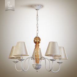N&B Light Люстра Мишель 17105-4 беж, белое золото/патина