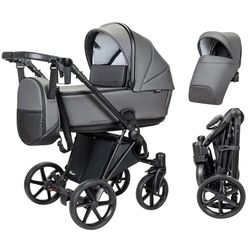 купить Детская коляска Angelina Carucior 2in1 Enigma Eco Leather Grey Ecco-11 в Кишинёве 