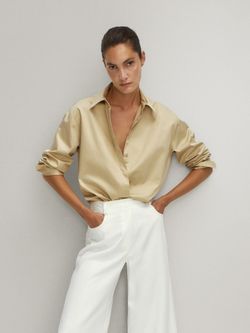 Блуза Massimo Dutti Темно бежевый 5136/530/958