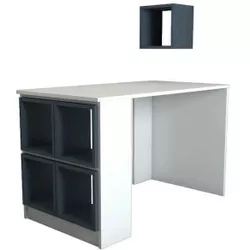 купить Офисный стол Trendy Cutie, alb, albastru 120x75x65cm в Кишинёве 