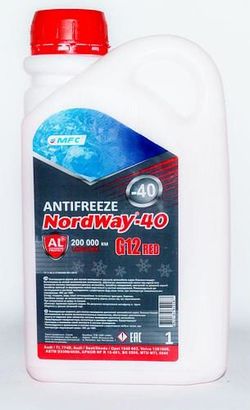 ANTIFREEZE NORDWAY G12 -40 1L ROSU