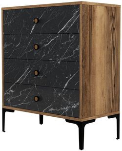 купить Комод Trendy Lizbon 541-Nuc, Negru 76x90x40cm (GTR001661) в Кишинёве 