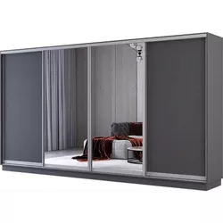 купить Шкаф Mobildor-Lux Раздвижные двери Fox из зеркала и ДСП (370x60x240 см) Антрацит в Кишинёве 
