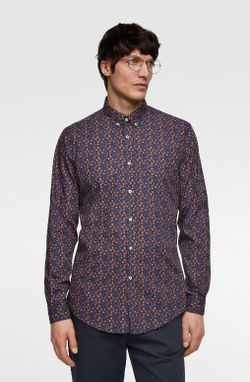 Рубашка ZARA Синий в цветочек zara 7545/335/401