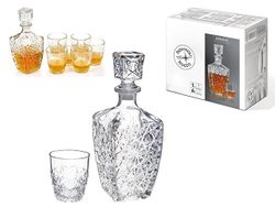 Set garafa 780ml si 6 pahare pentru lichior 80ml Dedalo