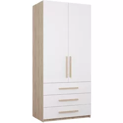 купить Шкаф Mobildor-Lux Умный дом (1x0,56x2,0H м) с полками и ящиками Sonoma/Белый в Кишинёве 