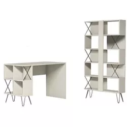 купить Офисный стол Trendy Extra, Crema, cu raft в Кишинёве 