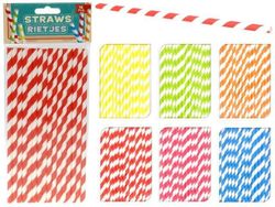 Set paie pentru cocktail din hartie 16buc D0.6cm, 19.5cm