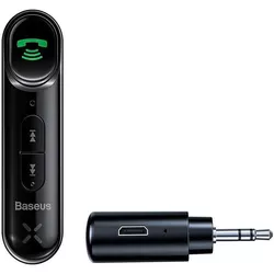 купить MP3 FM модулятор Baseus WXQY010001 Wireless Audio Receiver Car 3.5mm BSBA-02, Black в Кишинёве 