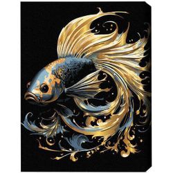 купить Картина по номерам BrushMe BSB0006FC 40x50сm (pânză neagră/fără cutie) Peștișor magic в Кишинёве 