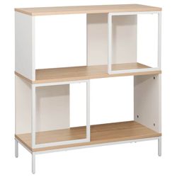 купить Офисный стеллаж Deco Loreto 3 nivele (70x30x79.5H) Oak/Black в Кишинёве 