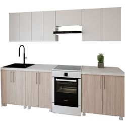 cumpără Mobilă pentru bucatarie Smartex (30027) K1 260cm Alb+Stejar Deschis în Chișinău 