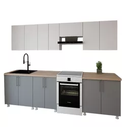 купить Мебель для кухни Smartex (30032) K1 280cm Alb+Grafit в Кишинёве 