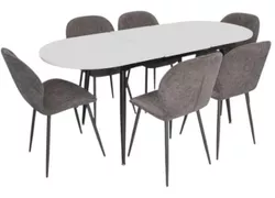 cumpără Set masă și scaune Evelin di Costacurta стол DT-533R B + 6 стульев YTC-064B UF885-15 (Dark grey) în Chișinău 