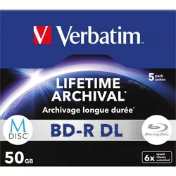 купить Диск оптический Verbatim VER_43846 M-Disk BD-R DL Lifetime Archival 50GB 6X, 5 Pack Jewel Case в Кишинёве 