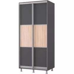 cumpără Dulap Mobildor-Lux Aron-S 1.0m-1.8m uși glisante din PAL orizontal (130x60x240H cm) Anthracite în Chișinău 
