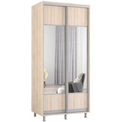 cumpără Dulap Mobildor-Lux Aron-P uși glisante din PAL cu oglindă orizontal (100x60x210H cm) Sonoma în Chișinău 