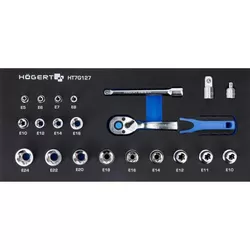 купить Набор ручных инструментов Hoegert HT7G127 набор 3/8" торцевых головок с принадлежностями, 22 предм. в Кишинёве 