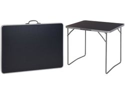 Masa plianta 80X60X4.5cm, neagra, valiza, metal/plastic