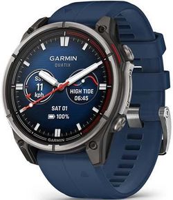 купить Смарт часы Garmin quatix® 8 47 mm, Sapphire AMOLED, Titanium bezel/Captain blue silicone band (010-02904-51) в Кишинёве 