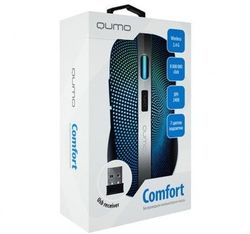 Wireless Mouse Office Comfort, Optical, 800-2400 dpi, 6 buttons, Ambidextrous, 600mAh, Black/Blue