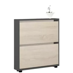 cumpără Raft pentru încălțăminte Mobildor-Lux Leo Slim 100x16x86H cm Anthracite/Sonoma în Chișinău 