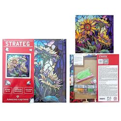 cumpără Tablou pe numere Strateg 57333 Mozaic cu diamante 30x30cm Floarea-soarelui uimitoare în Chișinău 