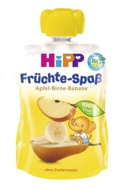 Hipp piure Surpriză de fructe mere, banane și pere, de la 12 luni, 90gr