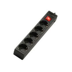 Surge Protector   5 Sockets,  5.0m,  Sven Optima Base, BLACK flame-retardant material