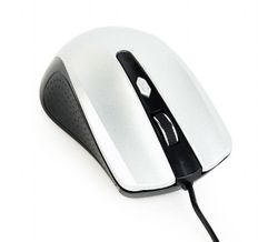 Mouse Gembird MUS-4B-01-BS, Optical, 800-1200 dpi, 4 buttons, Ambidextrous, Black/Silver, USB