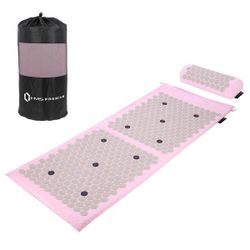 Акупунктурный набор 125x48 см (коврик + подушка + сумка) HMS Premium AKM03 17-44-308 pink-grey (4828)